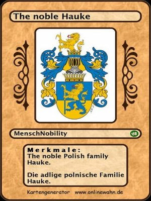 cover image of The noble Polish family Hauke. Die adlige polnische Familie Hauke.